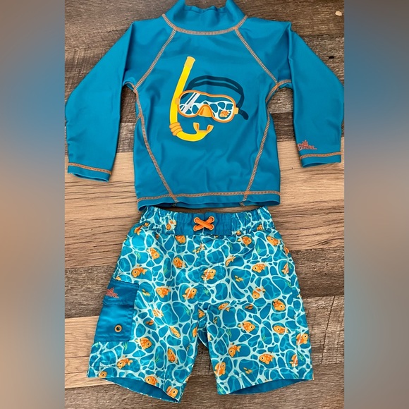 UV Skins Boys 2 piece UPF 50 bathing suit - Picture 1 of 5